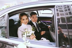 NSND Công Lý và cô dâu Ngọc Hà rạng rỡ trong ngày cưới