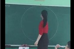 Cô giáo Việt vẽ đường tròn bằng tay khiến netizen quốc tế trầm trồ