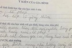 Lời phê của phụ huynh vào sổ liên lạc khiến học sinh chỉ muốn chui xuống đất