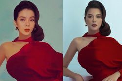 Lệ Quyên khoe bức tranh fan tặng, dân mạng liền hỏi: Có gì đó sai sai vì 'đạo nhái' ảnh Thúy Vân?