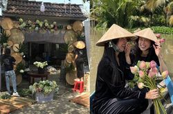 Hé lộ không gian cưới của Á hậu Thúy An ở miền Tây: Cô dâu và Á hậu Phương Nga chèo xuồng, cổng hoa được trang trí lạ mắt