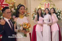 Thúy An lên xe hoa với sính lễ 'nặng trĩu vàng vòng', phù dâu Tiểu Vy - Phương Nga rạng rỡ diện áo bà ba