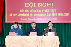 Đồng chí Chủ nhiệm UBKT Tỉnh ủy tiếp xúc cử tri xã Khuôn Hà