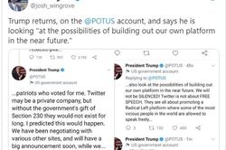 Ông Trump tuyên bố sẽ không im lặng sau khi bị Twitter cấm tài khoản cá nhân
