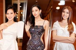 Hoa hậu Việt Nam - Đỗ Thị Hà kiều diễm với váy lệch vai nhưng Lương Thùy Linh đẹp quyến rũ quá lấn át
