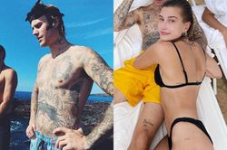 Vợ chồng Justin Bieber khoe dáng với đồ tắm