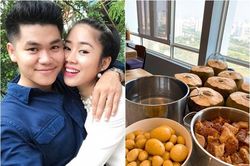 Lê Phương làm món thịt kho nước dừa và mứt dừa non, Thân Thúy Hà nhìn 'muốn xỉu'