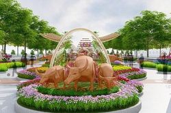 Linh vật trâu ở đường hoa Nguyễn Huệ 2021 có gì đặc sắc?