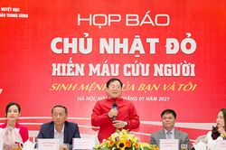 Chủ nhật Đỏ dự kiến tiếp nhận hơn 50.000 đơn vị máu