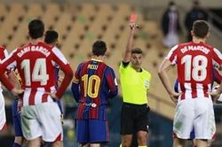 Mất Siêu cup Tây Ban Nha, Messi còn lĩnh thẻ đỏ