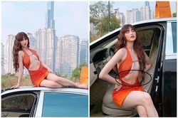 Ngọc Trinh bị dân tình soi chỉnh ảnh lố nghiêng cả tòa nhà