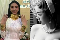 Lộ ảnh 'cực nóng' của Á hậu đeo 13 cây vàng trước đám cưới