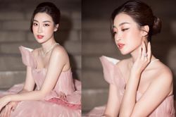 Hoa hậu Đỗ Mỹ Linh gây thương nhớ khôn nguôi với bộ váy hồng xếp tầng tinh tế