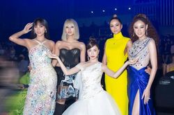 Chiều cao khiêm tốn nhưng Hòa Minzy vẫn tự tin đọ dáng bên 4 đôi chân đắt giá nhất Vbiz
