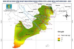 Xuất hiện đợt xâm nhập mặn mới tại Đồng bằng sông Cửu Long
