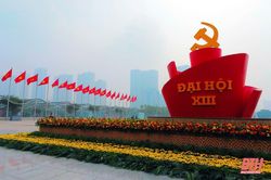 Trung tâm Hội nghị Quốc gia rực rỡ chào đón Đại hội XIII của Đảng