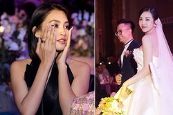 Khoảnh khắc hoa hậu Tiểu Vy bật khóc vì xúc động trong đám cưới Á hậu Thúy An gây chú ý