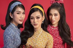 Top 3 Hoa hậu Việt Nam 2020 gợi ý chọn áo dài Tết