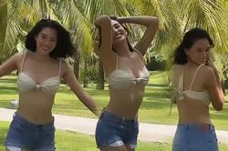Hoa hậu Tiểu Vy diện áo tắm bé xíu, khoe khéo body chuẩn từng cm