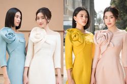 Đỗ Mỹ Linh - Tiểu Vy dịu dàng sắc xuân với áo dài cách tân thanh lịch