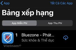 Bluezone trở lại top 1 Appstore sau khi có thêm ca dương tính COVID-19