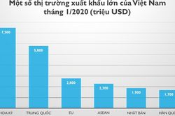 Xuất siêu 1,3 tỷ USD trong tháng 1, Hoa Kỳ là thị trường lớn nhất