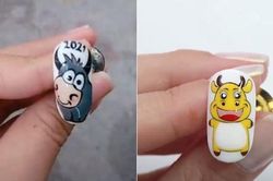 Chị em nào dám thử mẫu nail siêu độc lạ năm Trâu vàng này?