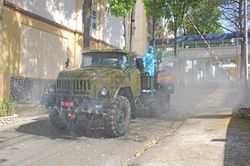 Quân đoàn 3 phun hóa chất khử khuẩn tại thành phố Pleiku