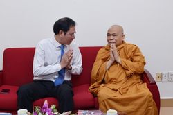 Lãnh đạo Ủy ban MTTQVN TP.HCM chúc Tết báo Giác Ngộ