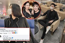 Lệ Quyên và Lâm Bảo Châu ra Hà Nội cùng lúc, Quang Hà nhắn hỏi: '2 vợ chồng kéo nhau về sớm thế?'