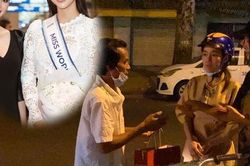 Tiểu Vy, Lương Thùy Linh thức xuyên đêm trao quà cho người vô gia cư