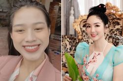 Đỗ Thị Hà giản dị về quê ăn Tết, Hoa hậu Đền Hùng Giáng My trổ tài gói bánh chưng