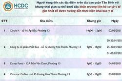 Ngày 30 Tết HCDC TPHCM phát đi thông báo khẩn tìm người đến 6 địa điểm dưới đây