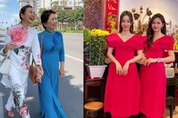 Không đẹp riêng mình, dàn mỹ nhân Việt còn ăn diện đồng điệu với gia đình ngày Tết