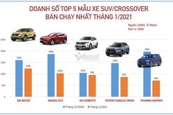 Xe đa dụng tháng 1/2021: Seltos trở lại, CR-V mất hút