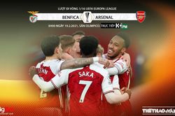 Soi kèo Benfica vs Arsenal. Lượt đi vòng 1/16 Europa League