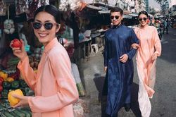 Hà Tăng xúng xính áo dài đi chợ, nhan sắc ngọc nữ mê mẩn nhưng để lộ một khuyết điểm