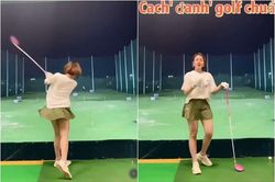Diện váy ngắn đến chơi golf, hot girl Trâm Anh khiến fan 'đỏ mắt'
