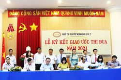 Khối thi đua các ngân hàng 1 và ngân hàng 2: Ký giao ước thi đua năm 2021