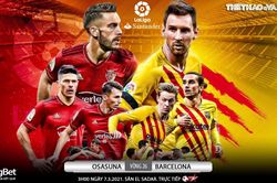 Soi kèo nhà cái Osasuna vs Barcelona. BĐTV trực tiếp bóng đá Tây Ban Nha
