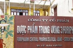 Dược phẩm Trung ương 3 trả cổ tức năm 2020