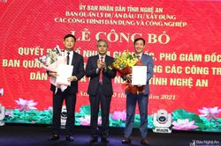 Công bố quyết định bổ nhiệm lãnh đạo Ban Quản lý dự án ĐTXD dân dụng và công nghiệp Nghệ An