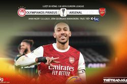 Soi kèo nhà cái Olympiacos vs Arsenal. K+PC trực tiếp vòng 1/8 Europa League
