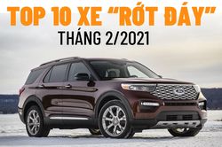 Top 10 mẫu xe bán chậm nhất tháng 2