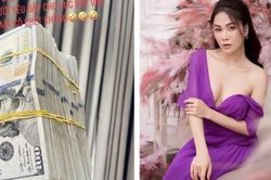 Tuyết Nga khoe được bạn trai tặng sấp tiền đô dày bằng mấy cuốn sách
