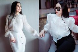 'Tạm cất' đồ hiệu, bà xã Tuấn Hưng tự thiết kế trang phục cho chính mình