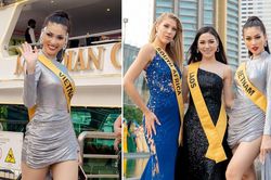 Ngọc Thảo khoe chân dài 1m11, quẩy cực 'sung' bên dàn thí sinh Miss Grand 2021