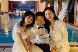 Con gái cố nghệ sĩ Vân Quang Long cùng mẹ mừng sinh nhật em trai, thần sắc khiến khán giả 'thở phào'