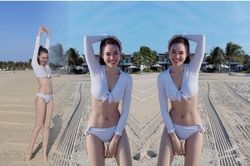 Ninh Dương Lan Ngọc diện bikini bốc lửa nhưng cơ bụng căng đét mới khiến dân tình 'nuốt nước miếng'