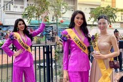 Cặp kè mỹ nhân Lào tại Miss Grand, Ngọc Thảo chiếm spotlight với sắc tím nổi bật